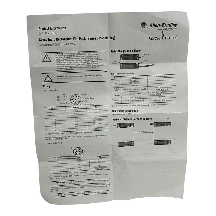 Allen-Bradley 440N-Z21SS2HN9-FF SensaGuard Safety Switch 440N-ZPRECMD New