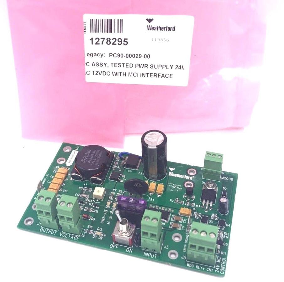 Used NEW WEATHERFORD PC90-1278295 REV. B1 POWER SUPPLY 24V, PC90-00029-00, HT-0711