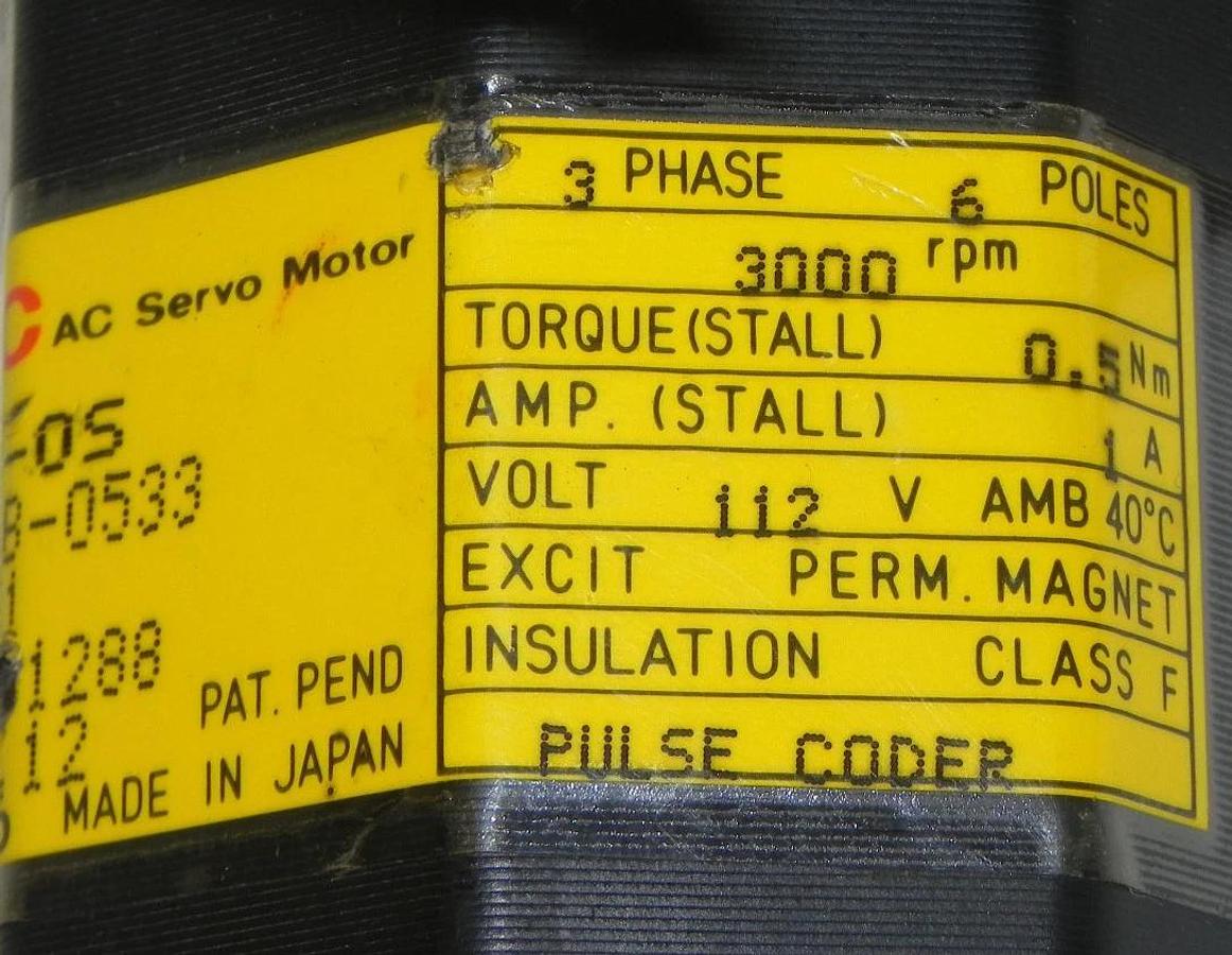 Used FANUC A06B-0533-B551 3-0S AC SERVO MOTOR A06B0533B551