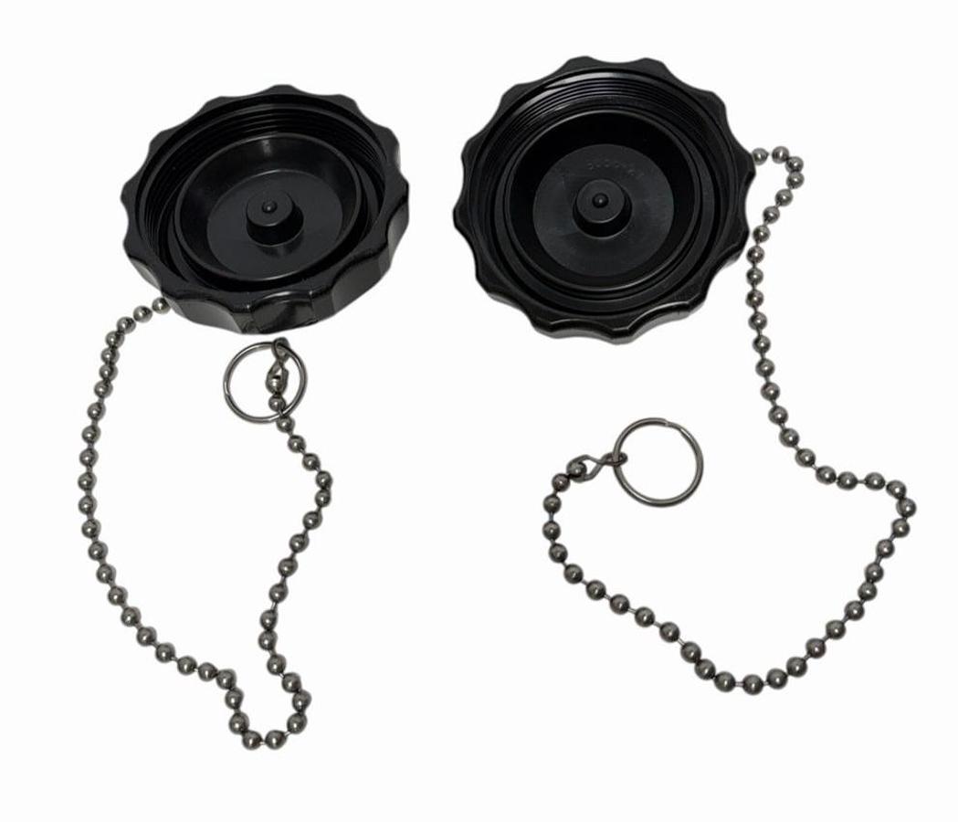 Used (2) NEW APEX PACKING & RUBBER 3000-29 THREADED CLOSURE CAPS 3'' BLACK 300029