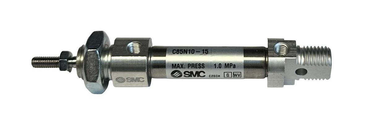 Used SMC C85N10-15 / C85N1015 PNEUMATIC CYLINDER DOUBLE-ACTING ROUND 1.0MPa NSNP