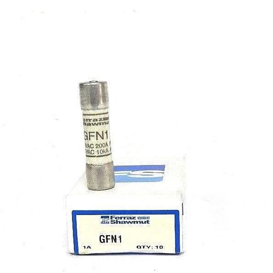 Used BOX OF 10 NEW FERRAZ SHAWMUT GFN1 FUSES IR200A 250VAC, IR10KA 125VAC