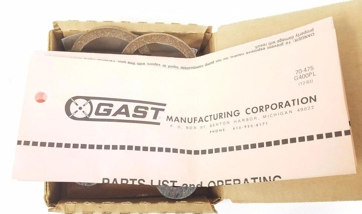 NIB GAST K225A VACUUM PUMP AND AIR COMPRESSOR SERVICE KIT 98GAS-K225A