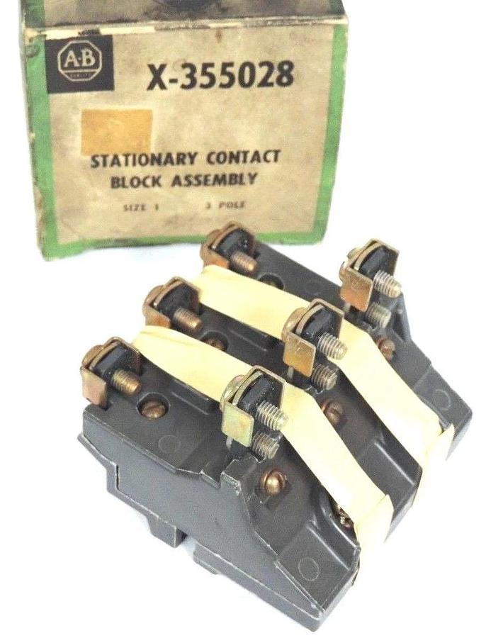NIB ALLEN BRADLEY X-355028 STATIONARY CONTACT BLOCK X355028 SIZE 1, 3-POLE