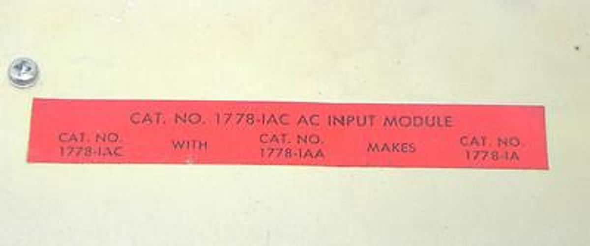 Used ALLEN BRADLEY 1778-IAC AC INPUT MODULE 1778IAC