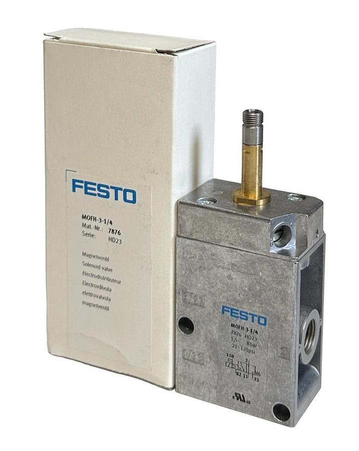 NEW FESTO MOFH-3-1/4 / 7876 PILOT OPERATED SOLENOID VALVE 3/2 SINGLE NSMP