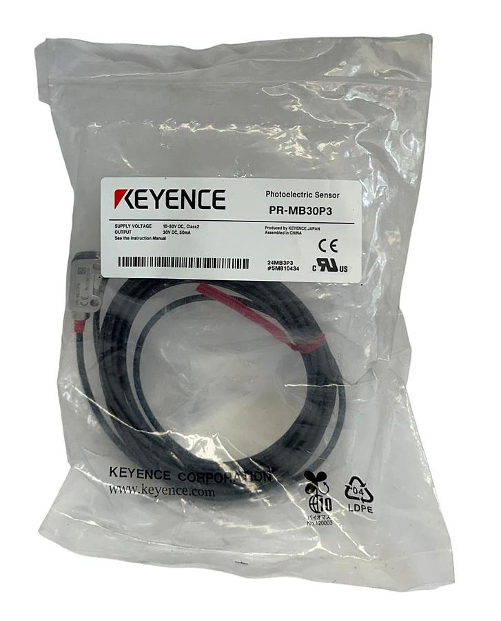 KEYENCE PR-MB30P3 / PRMB30P3 PHOTOELECTRIC SENSOR 10-30VDC 50mA 30mm NSMP