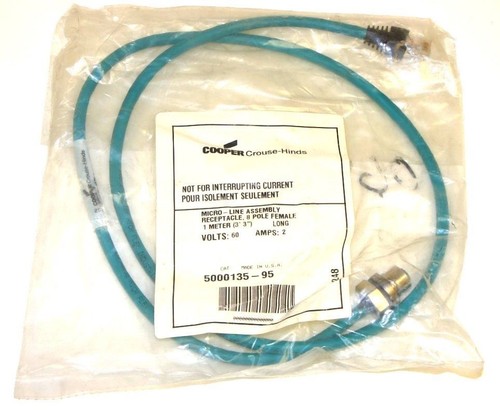 NEW CROUSE-HINDS 5000135-95 MICRO-LINE ASSEMBLY RECEPTACLE, 1 METER, 500013595