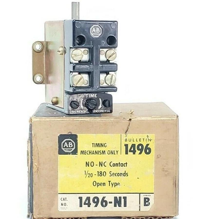 Used ALLEN BRADLEY 1496-N1 TIMING MECANISM SER. B, 1496N1, 1/20-180 SECONDS