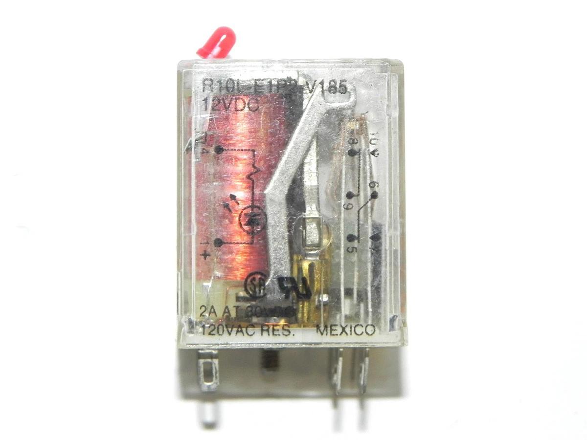 Used POTTER & BRUMFIELD R10L-E1P2-V185 RELAY 12VDC 120VAC