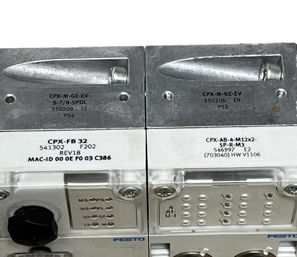 Used Festo CPX/MPA-S Terminal | EtherNet/IP CPX-FB32 | (9) VPPM Proportional (6) MPA2