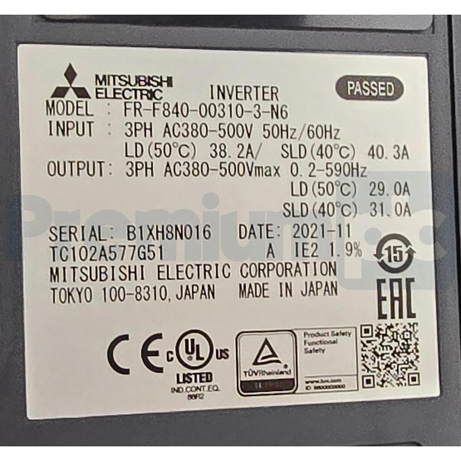 Used Mitsubishi FR-F840-00310-3-N6 FREQROL FR-F800 Inverter VFD 29A/15kW/20HP 3P NSMP