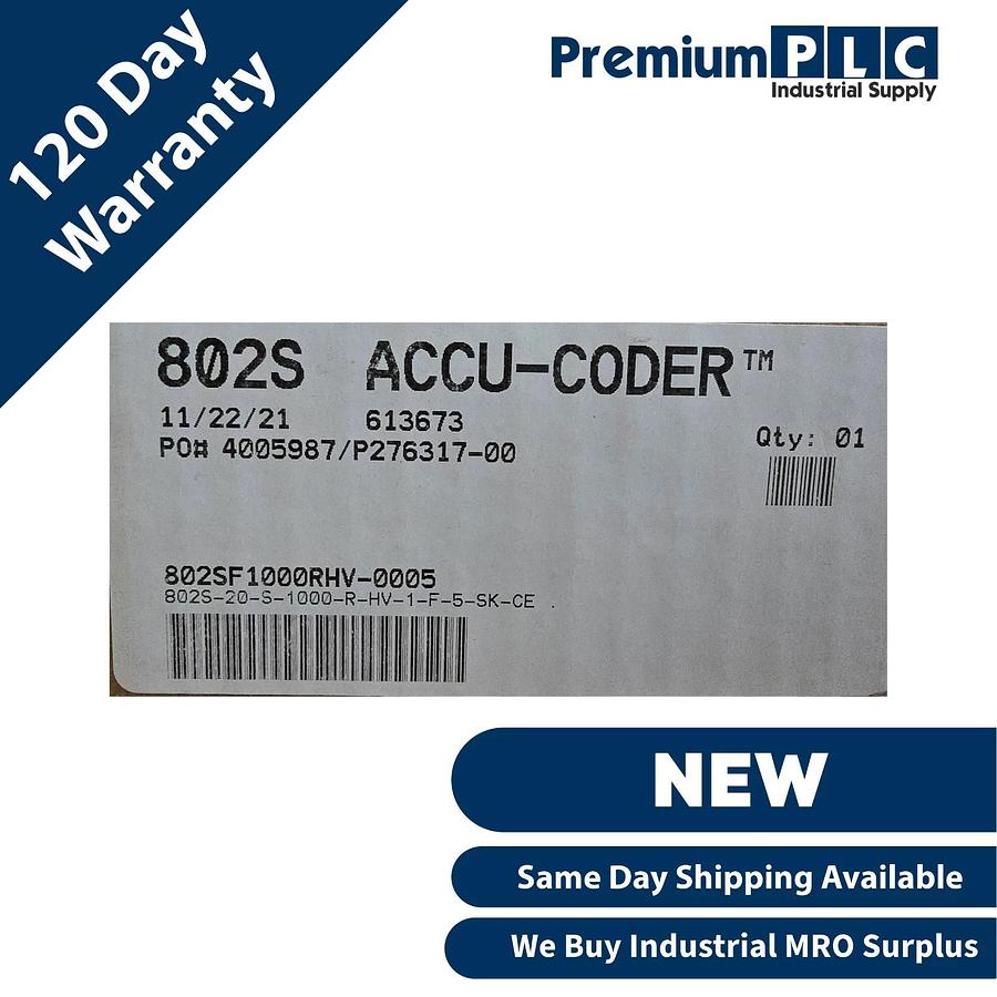NEW VALCO MELTON / ACCU-CODER 155XX357 ENCODER 802S-20-S-1000-R-HV-1-F-5-SK-CE