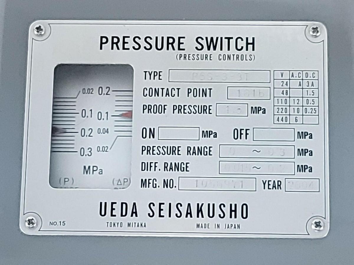 Used NEW UEDA SEISAKUSHO P5S-3-3T PRESSURE SWITCH P5S33T