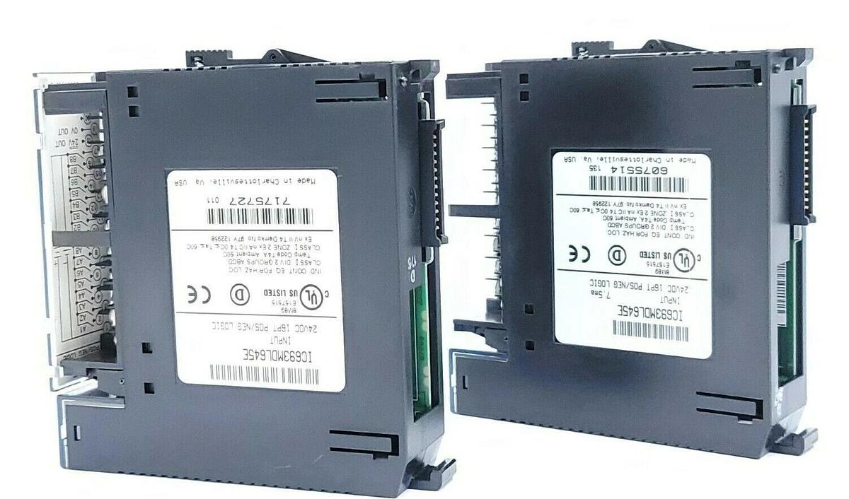 Used LOT OF 2 GE FANUC IC693MDL645E INPUT MODULES 24VDC 16PT POS/NEG/ LOGIC