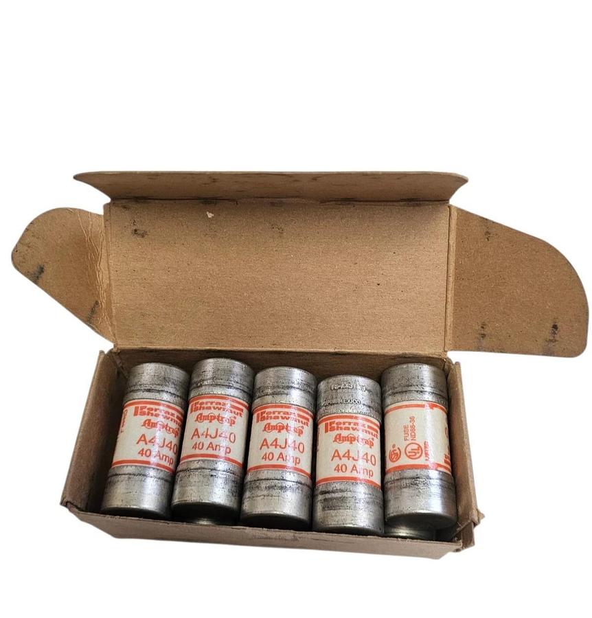 Used BOX OF 10 MERSEN FERRAZ SHAWMUT A4J40 AMP TRAP FUSES