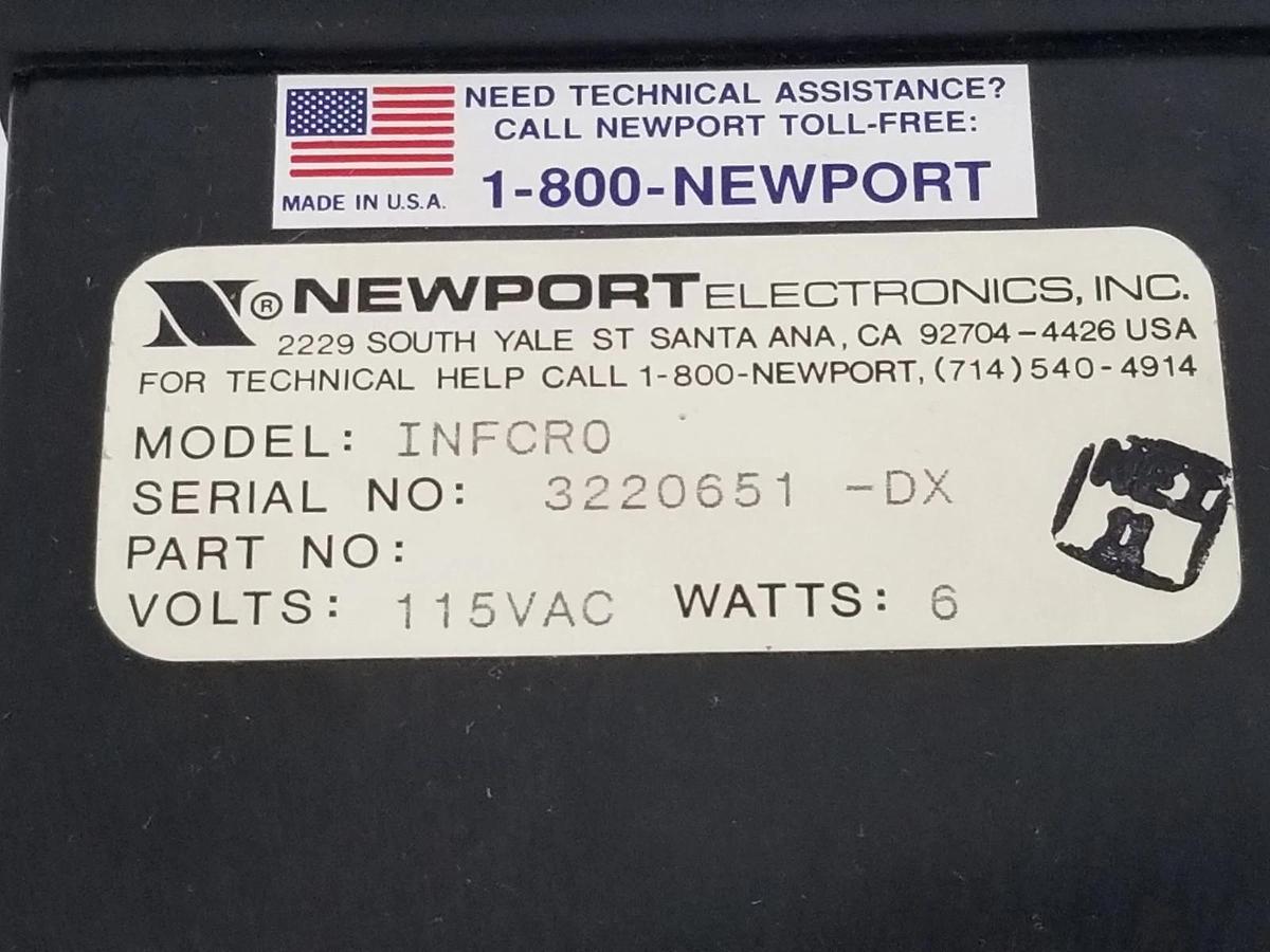 Used NEWPORT ELECTRONICS INFCR0 PANEL METER 115VAC, 6W, 11541PC-01 REV. A