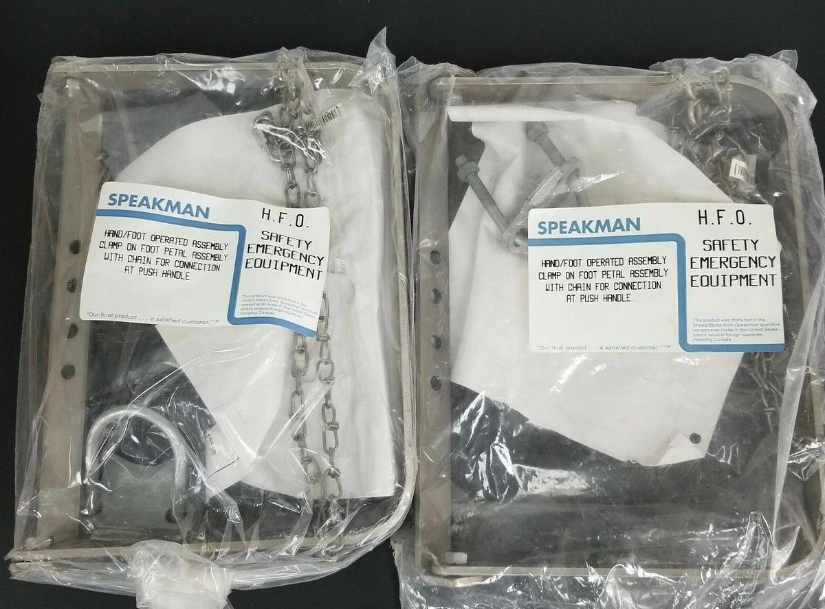 Used LOT OF 2 NEW IN BAG SPEAKMAN H.F.O. HAND/FOOT OPERATOR ASSEMBLIES
