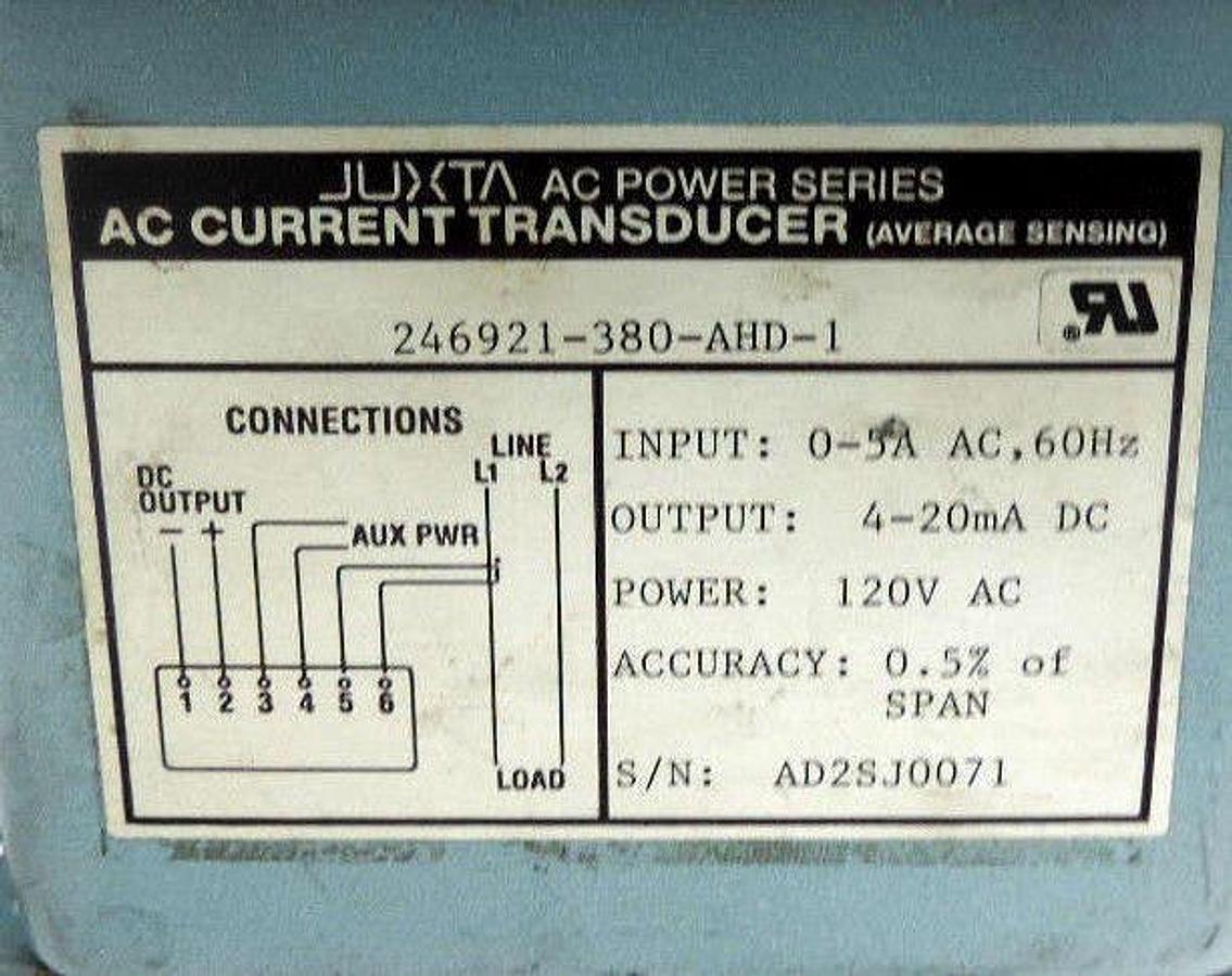 Used YOKOGAWA 246921-380-AHD-1 CURRENT TRANSDUCER 120V 246921380AHD1