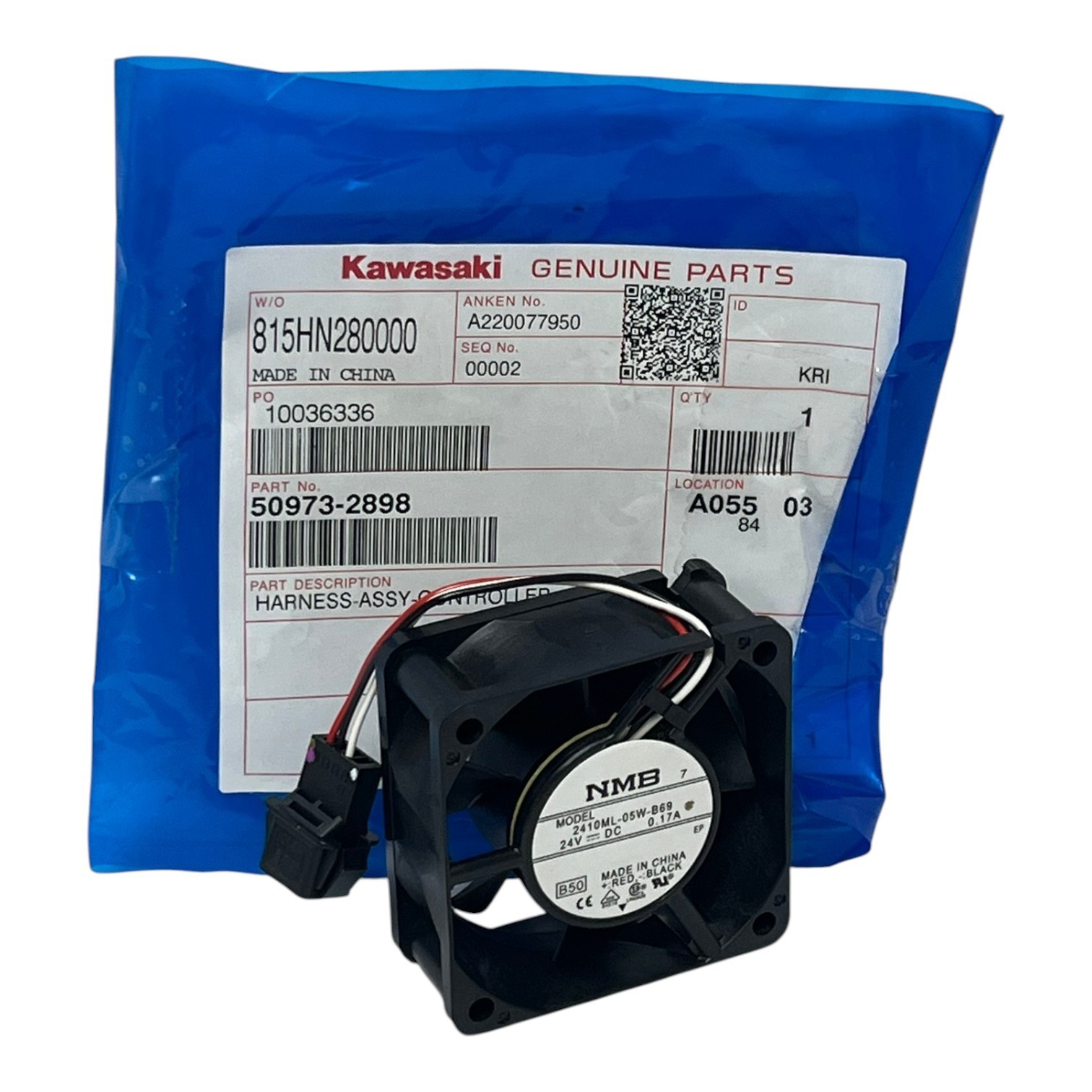 Used NMB 2410ML-05W-B69 24V DC Fan Kawasaki Robot Controller 50973-2898 New Surplus
