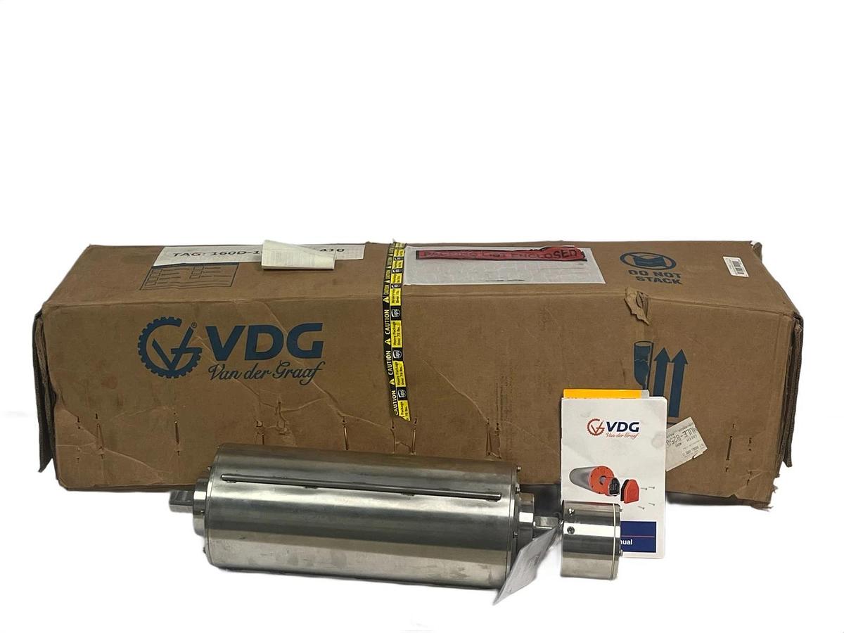 Van der Graaf TM160A30-410NB Drum Motor 6.27" x 16" 1HP 480V 54FPM New Surplus