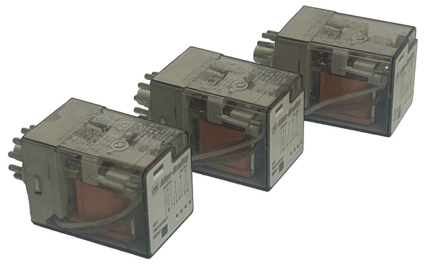 Used LOT OF 3 ALLEN-BRADLEY 700-HA33A1 SER. D CONTROL RELAY 3 N.O. 3 N.C.