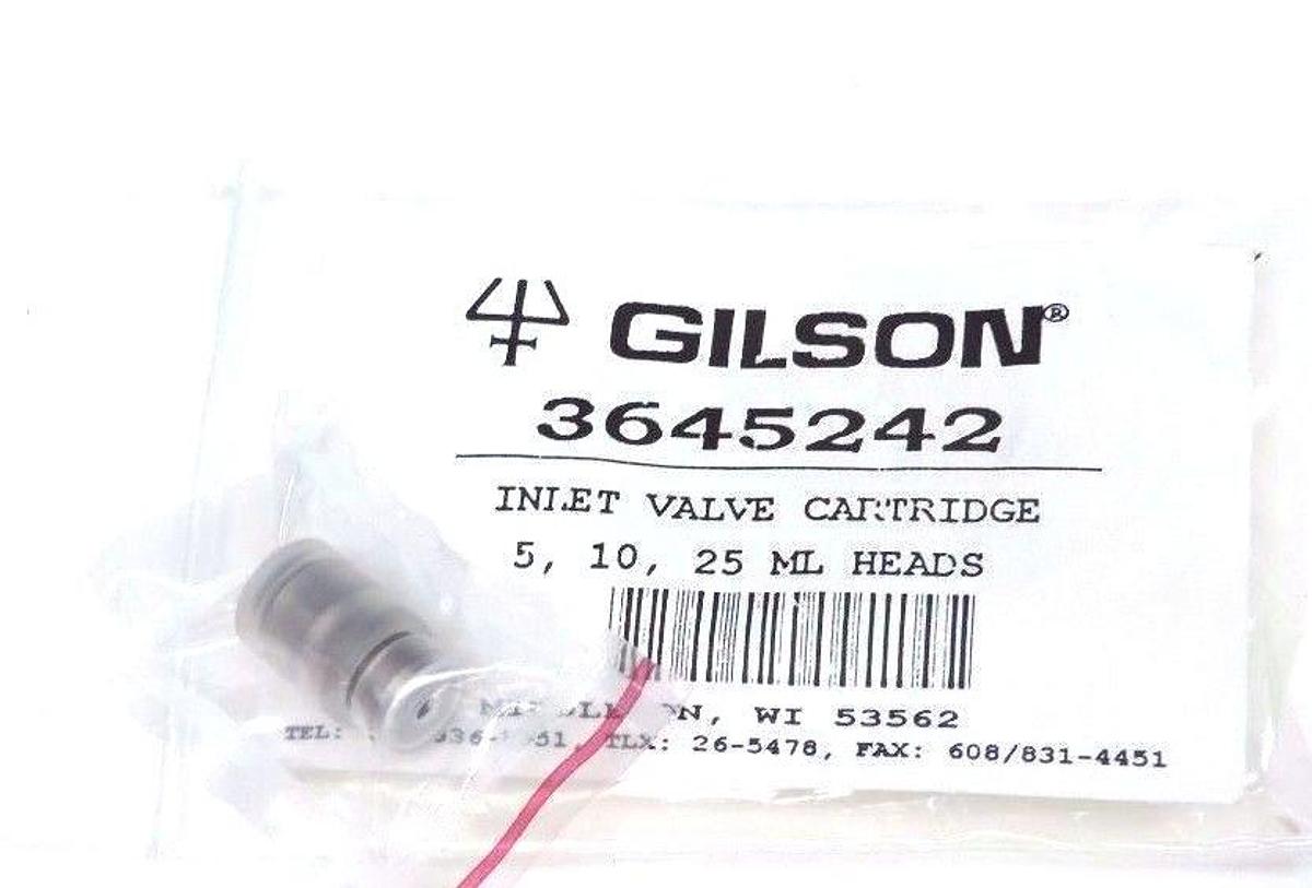 Used NEW GILSON 3645242 INLET VALVE CARTRIDGE 5, 10, 25 ML HEADS