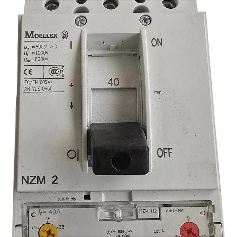 Eaton Moeller NZMH2-A40-BT-NA | 107800 MCCB Circuit Breaker 3P 40A 600V w/Trip