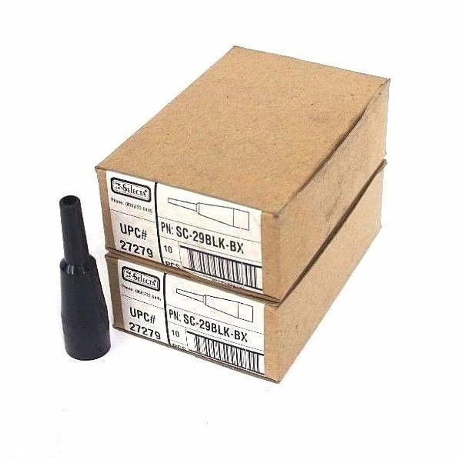 Used LOT OF 20 NIB SELECTA SC-29BLK-BX ALLIGATOR CLIP INSULATORS SC29BLKBX