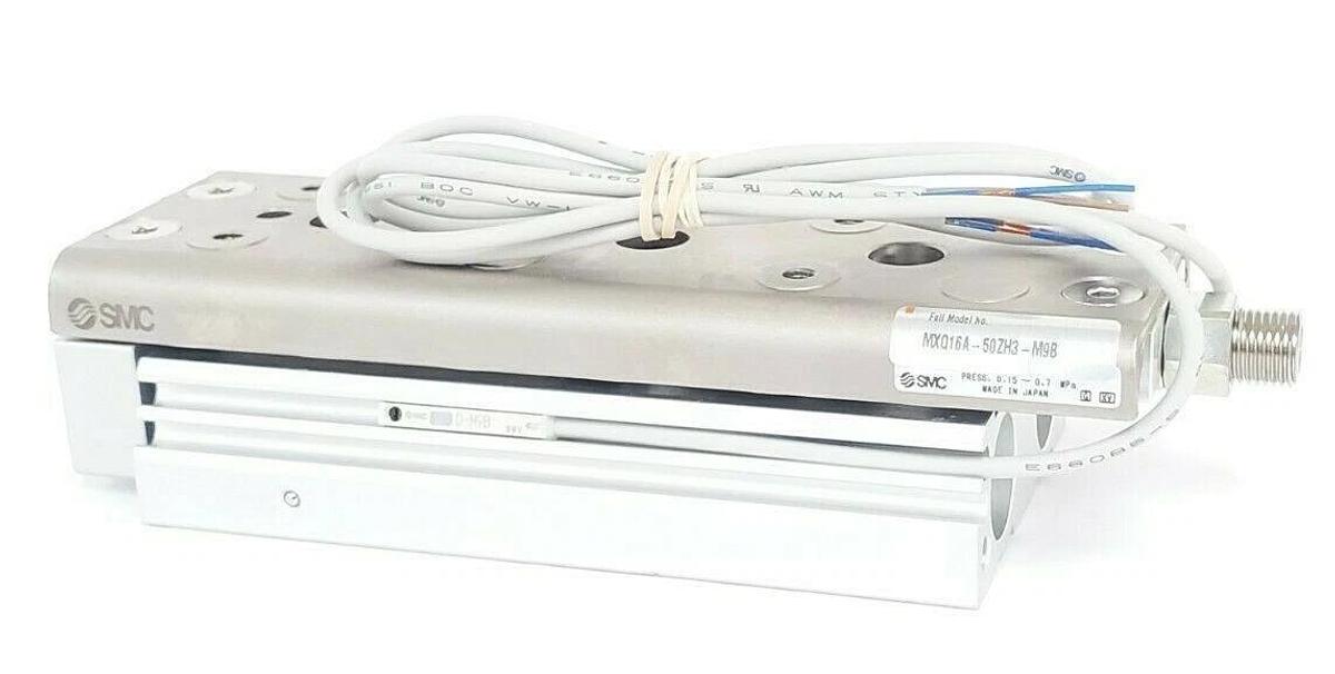 Used NEW SMC MXQ16A-50ZH3-M9B CYLINDER, SLIDE TABLE W/ AUTO SWITCH MXQ16A50ZH3M9B