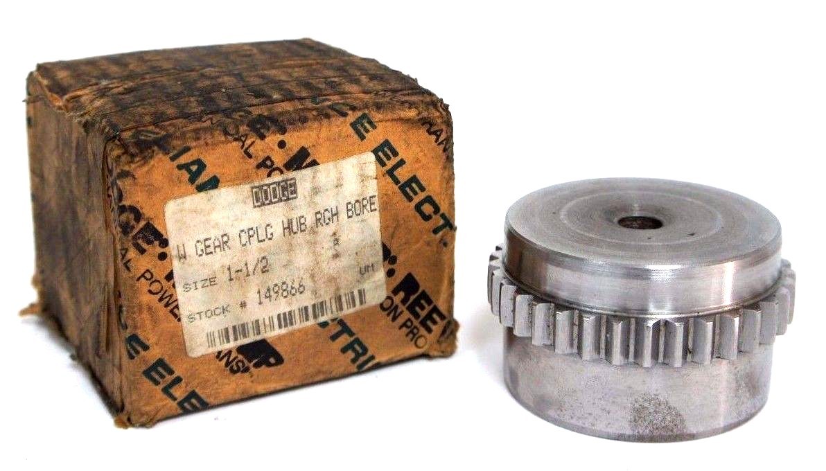Used NEW DODGE 149866 GEAR COUPLING ROUGH BORE SIZE 1-1/2"