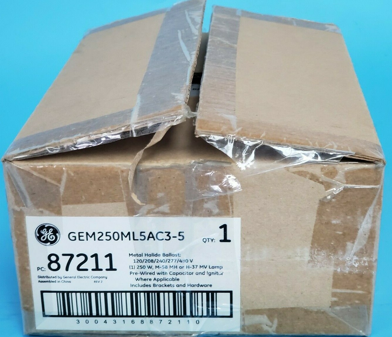 Used NIB GENERAL ELECTRIC GEM250ML5AC3-5 METAL HALIDE BALLAST 87211 LAMP - 250 WATT