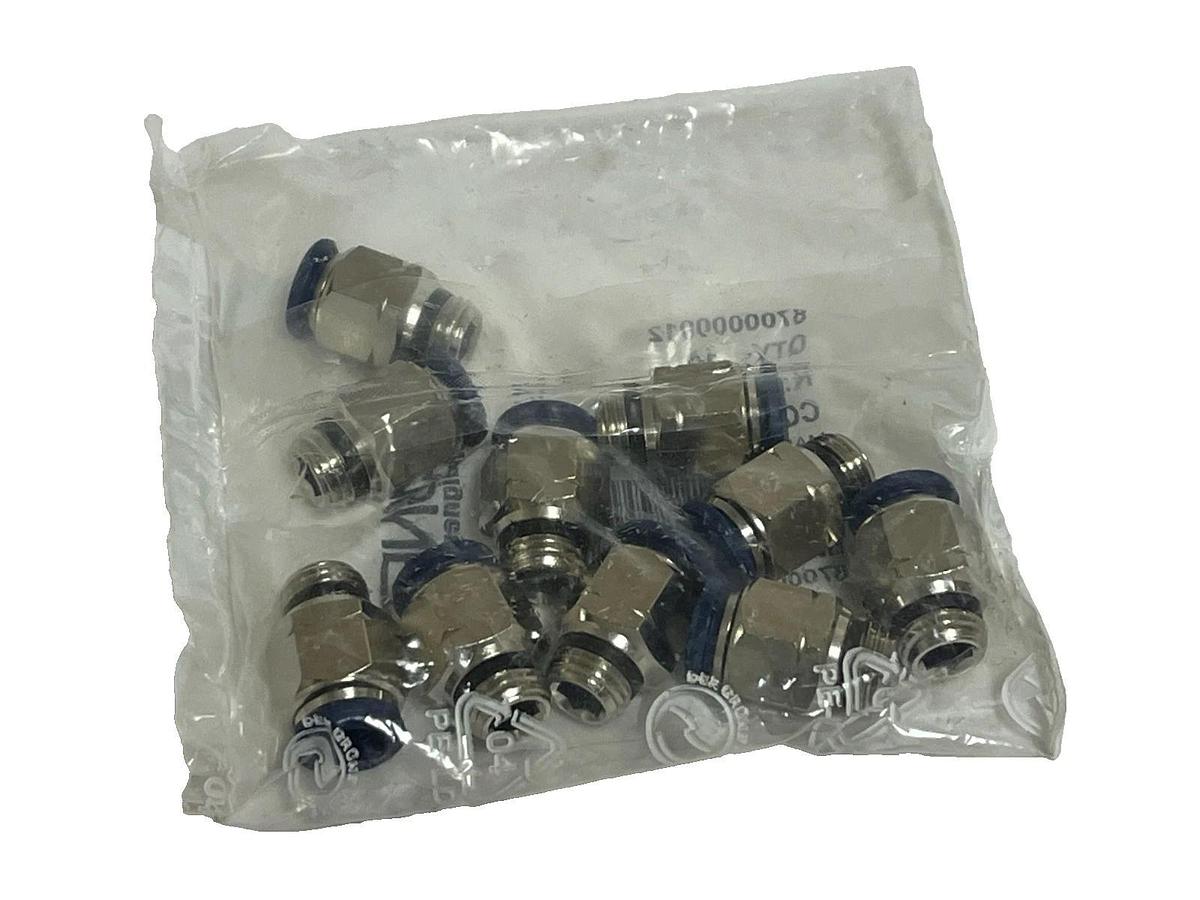 Used QTY: 10 Aignep 87000-06-04 Straight Male Fitting 3/8" Tube x 1/4" NPT Uni Thread