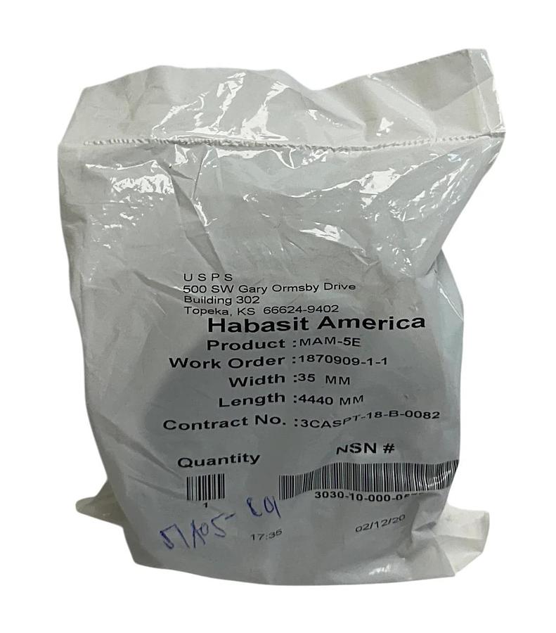 Used 5 HABASIT AMERICA MAM-5E / MAM5E CONVEYOR BELTS W: 35mm L: 4,440mm OEM NSFS