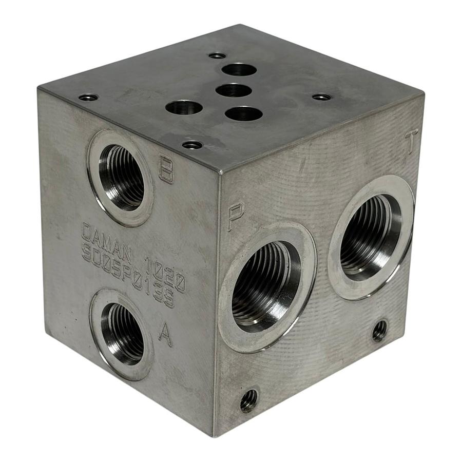 Used Daman SD05P013S 17-4 H1150 Stainless Hydraulic Manifold Block D05 New Surplus