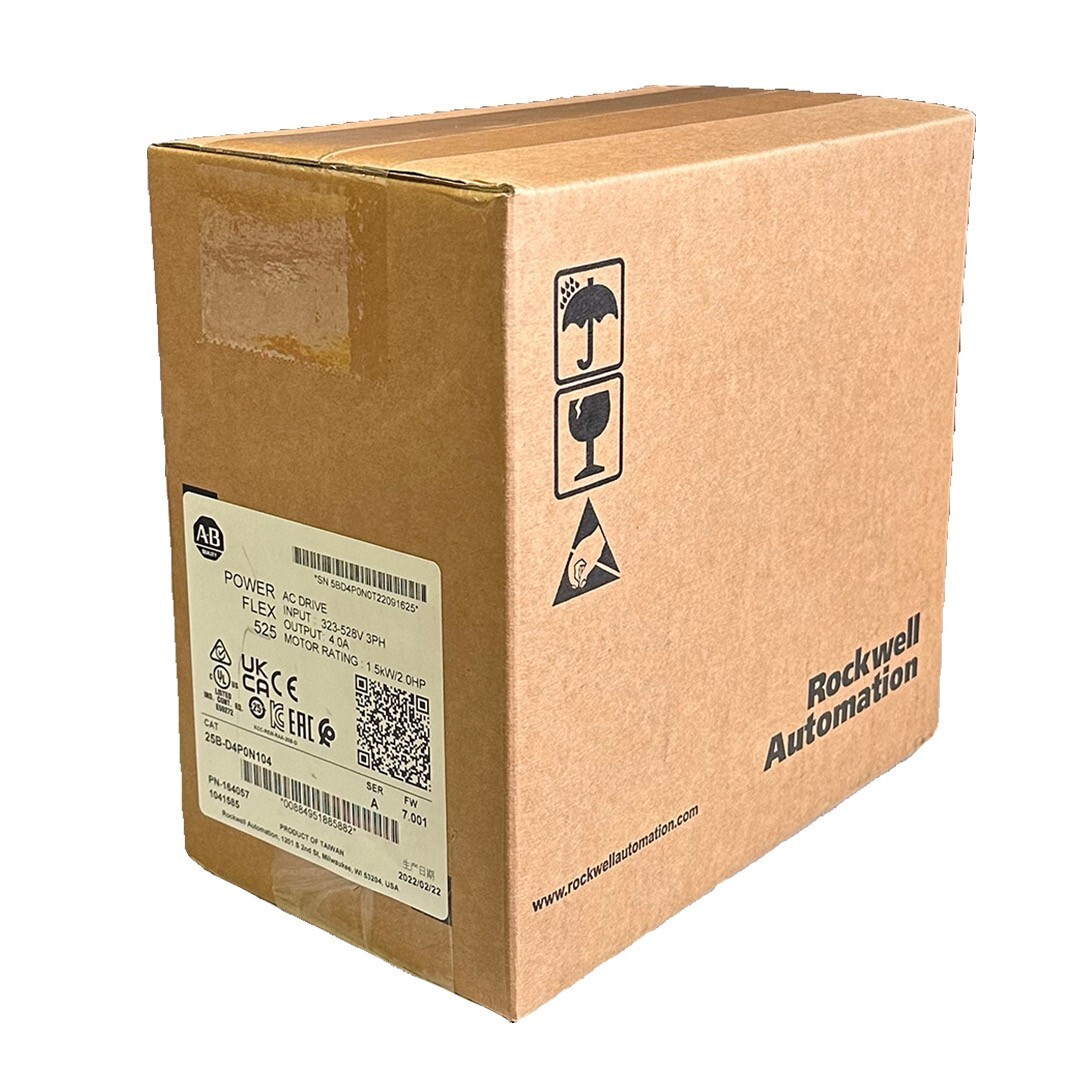 ALLEN BRADLEY 25B-D4P0N104 /A PowerFlex 525 AC DRIVE 1.5kW/2.0HP 480V 2022 NSFS