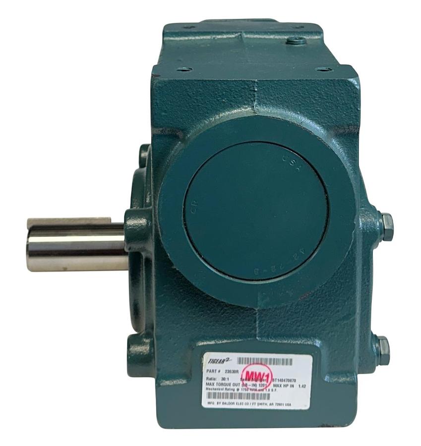 Used DODGE 23S30R TIGEAR-2 RIGHT-ANGLE WORM GEAR REDUCER 30:1 RATIO 1.42HP MAX NSMP
