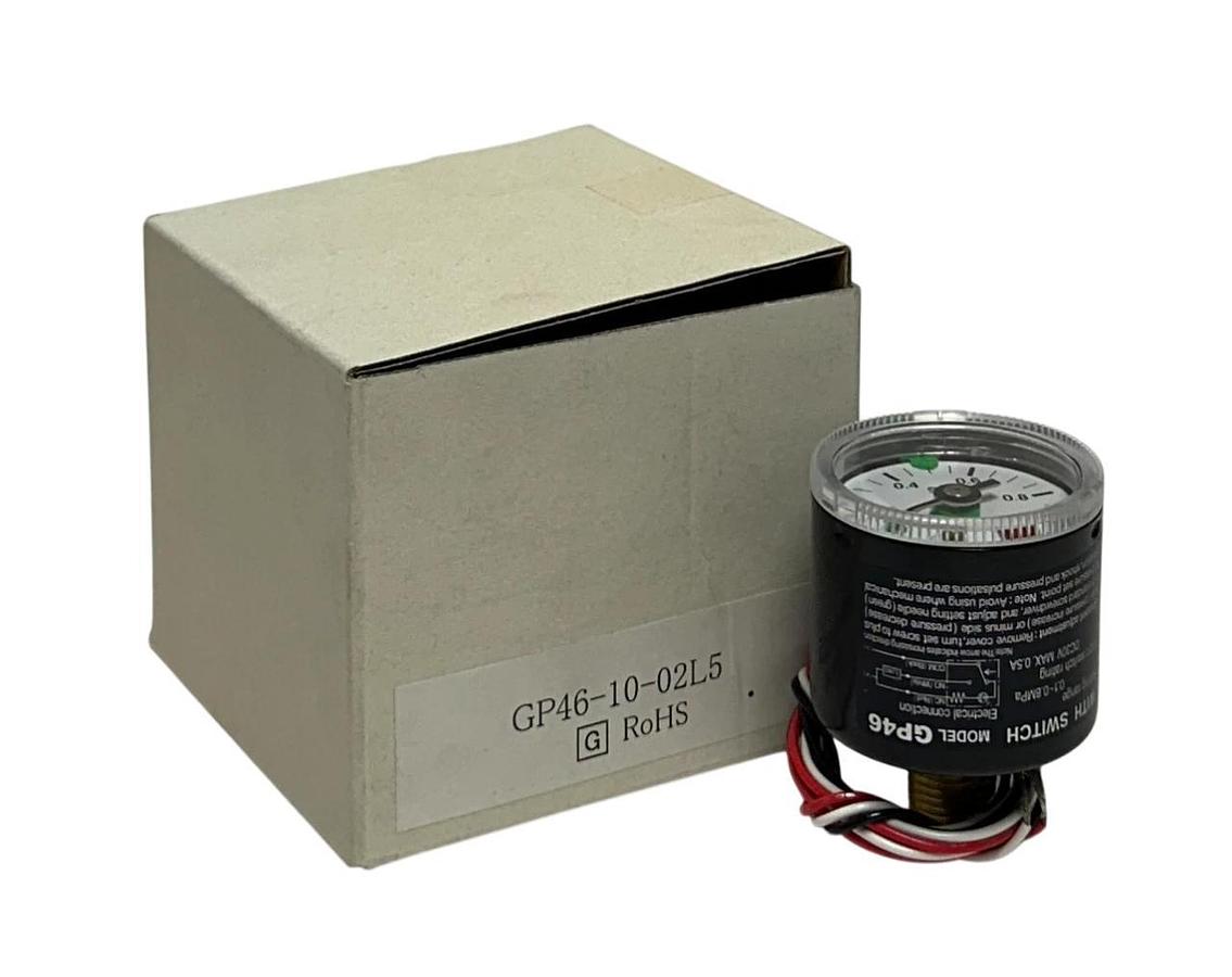 Used SMC GP46-10-02L5 / GP461002L5 PRESSURE GAUGE W/ SWITCH 0-1MPa 30VDC OEM NSMP