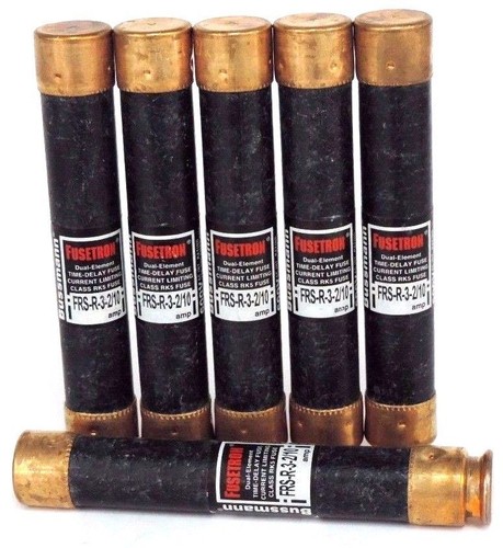 Used LOT OF 6 BUSSMANN FUSETRON FRS-R-3-2/10 DUAL ELEMENT TIME DELAY FUSES FRSR3210