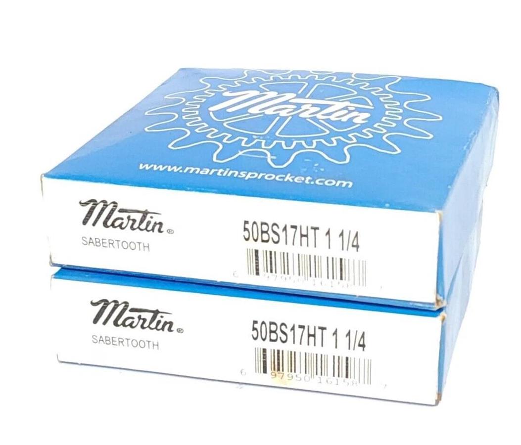 Used LOT OF 2 NIB MARTIN 50BS17HT 1 1/4 SABERTOOTH SPROCKETS 50BS17HT114