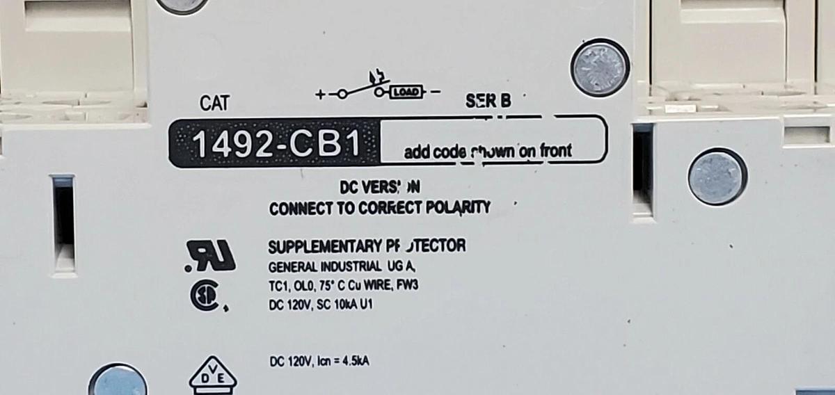 Used LOT OF 10 ALLEN BRADLEY 1492CB1DG020 CIRCUIT BREAKERS, 1492-CB1-DG-020, 2A, 1P
