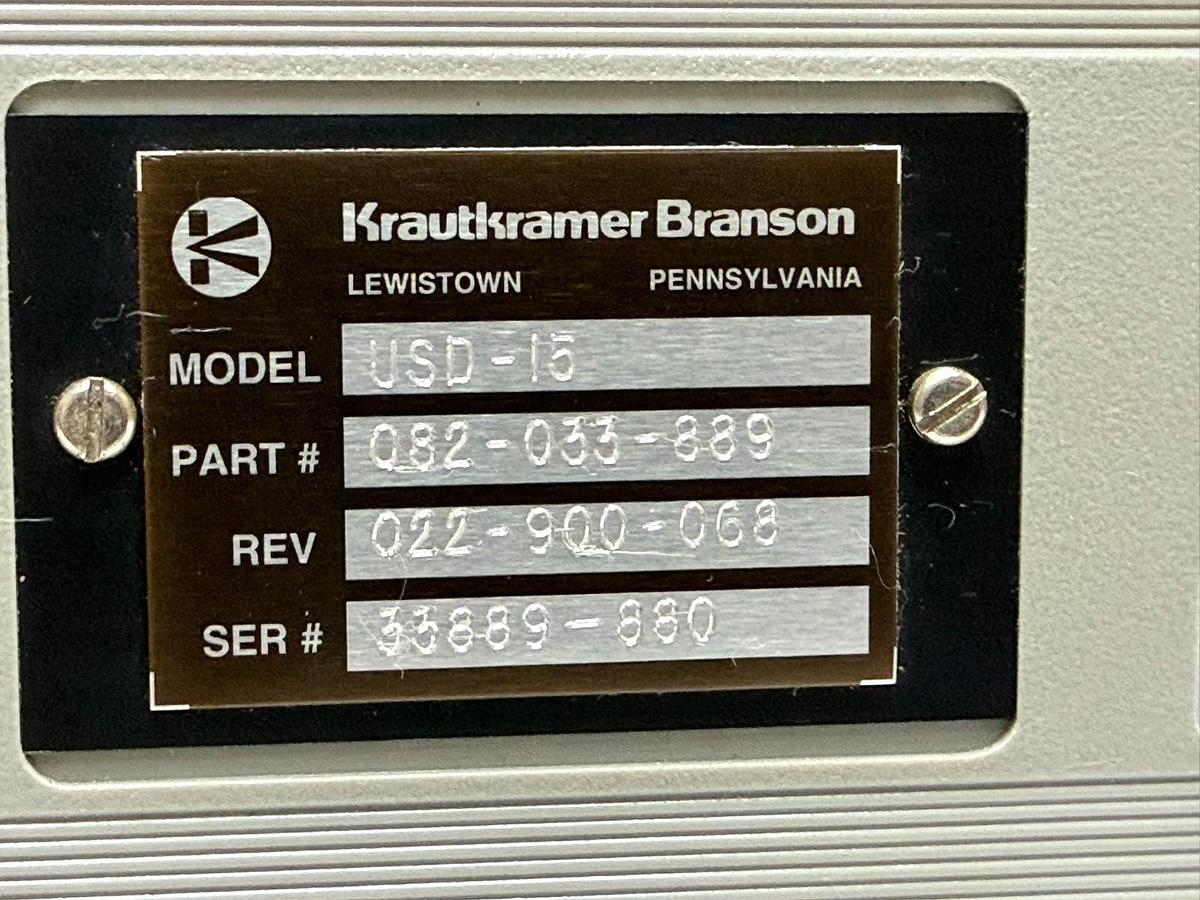Used Krautkramer Branson USD 15 Ultrasonic Flaw Detector Model USD-15 Working Unit