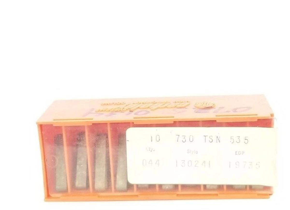 Used BOX OF 10 NEW GE CARBOLOY SYSTEMS 730 TSN 535 CARBIDE INSERTS 044 130241 19735