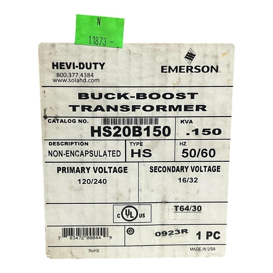 LOT OF 2 Emerson Sola Hevi-Duty HS20B150 Buck Boost Transformers 0.150KVA 120/24