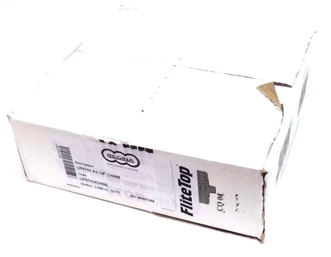 NIB REGINA UP879TK3.1/4 TABBED FLAT CHAIN 10FT LENGTH 3-1/2" WIDTH 1-1/4" PITCH