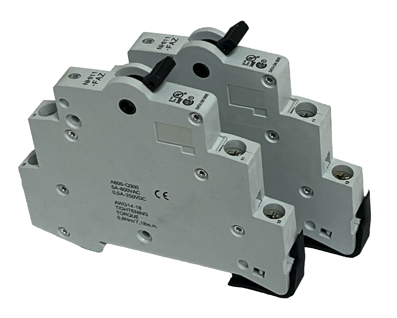 Used Lot of 2 Moeller HI11-FAZ Auxiliary Contact Blocks | Side Mount | 1NO/1NC