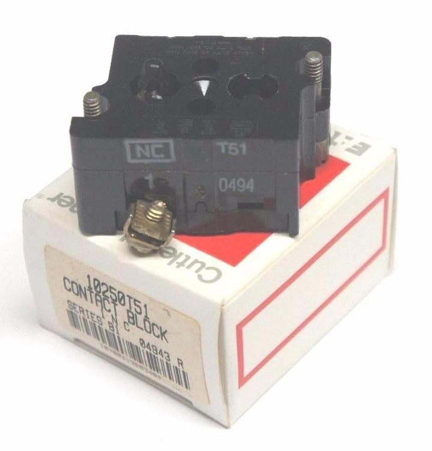Used NEW CUTLER HAMMER 10250T-51 CONTACT BLOCK SERIES B1 10250T51