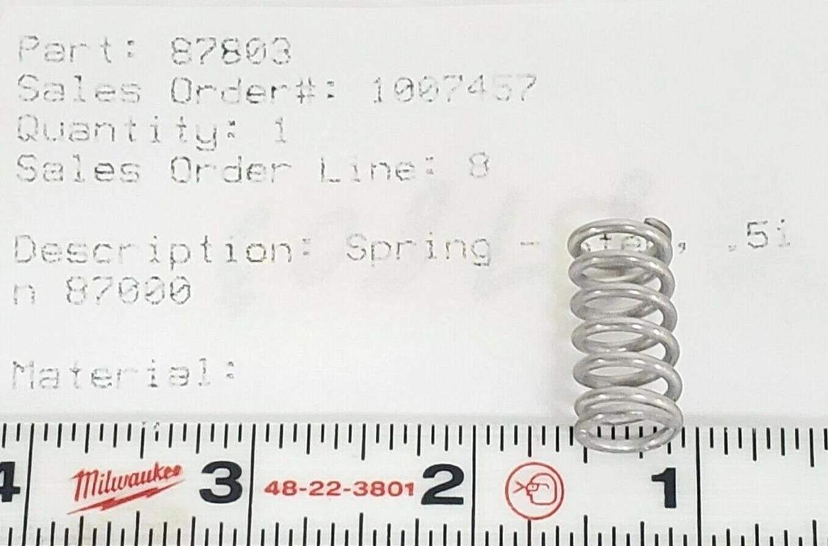 Used NEW BAUMANN 87803 SPRING STEM .51n 87000