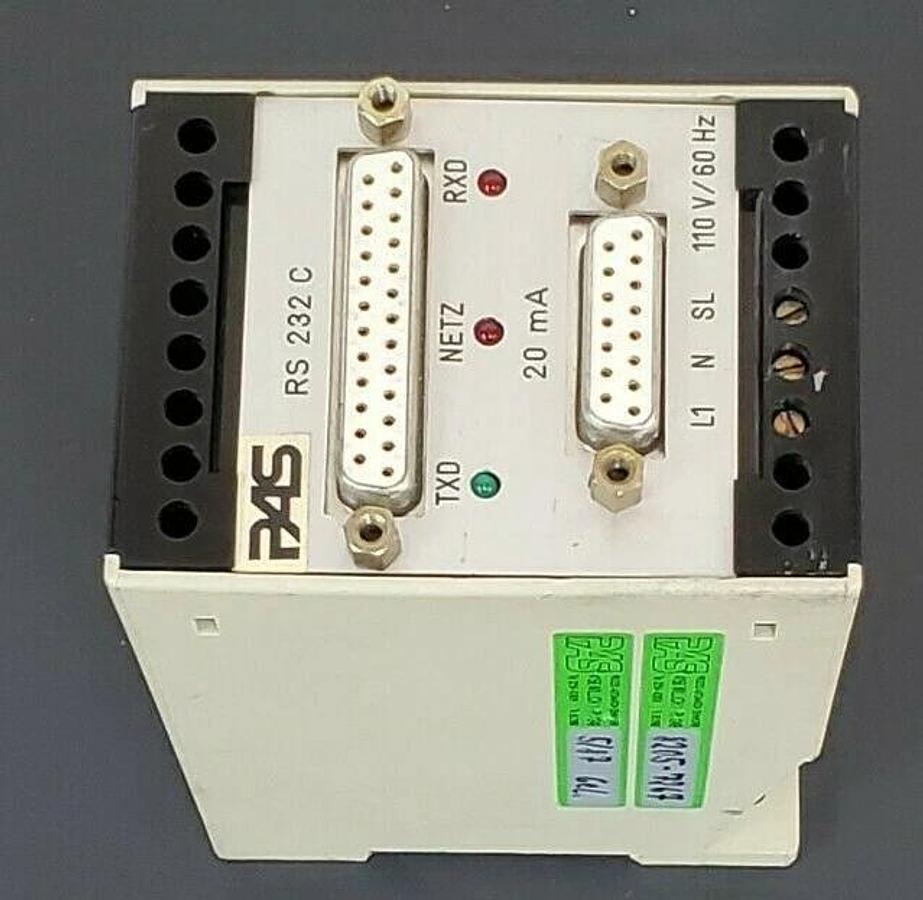 Used PAS PROCESS AUTOMATION SENNHOFER 8205-7267 MODULE, 110V, 60HZ, 20mA, RS-232-C