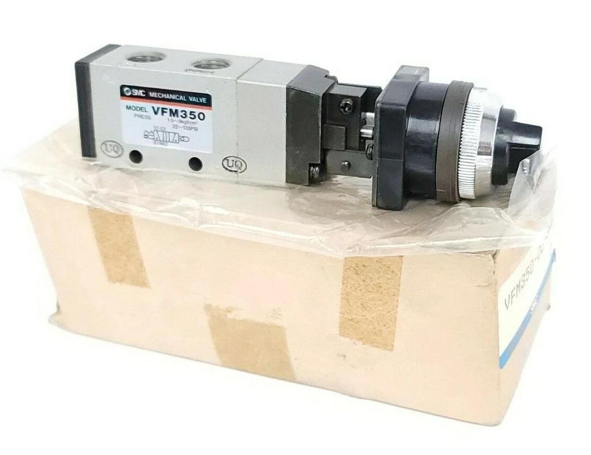 Used NIB SMC VFM350-02-34B 5-PORT MECHANICAL VALVE - RUBBER SEAL VFM3500234B